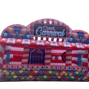 Vente chaude gonflable grand stand de carnaval gonflable carnaval midway jeu gonflable 4 en 1 fête foraine carnaval jeu de décrochage