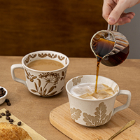 Tasses en céramique artisanales, verres à eau modernes, tasses rétro style Instagram, tasses à café rustiques, tasses pour couples, tasses à imprimé animal