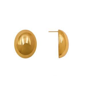 European American Style Gold Plated <b>Stud</b> Earrings Round Geometric <b>Titanium</b> Steel Unisex Fashion Jewelry - Product Image 5