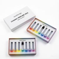 Boîte d'emballage personnalisable pour aromathérapie, kit d'échantillons de parfum, boîte cadeau pour huiles essentielles OEM avec insert en papier arc-en-ciel