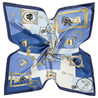 Foulard en soie imprimé numérique personnalisé de 50 cm, style long et tendance avec motifs rayés et à carreaux, été/hiver, logo imprimé