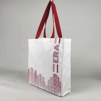 Sac fourre-tout en toile personnalisé avec quantité minimale de commande rouge, sac en toile de coton blanc avec votre Logo, sacs fourre-tout pliables Double face