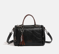 Tas Selempang Kulit PU Persegi Retro untuk Wanita, Desain Rantai, Kapasitas 1L, Tahan Air, Tas Bahu Harian Portabel