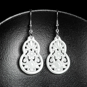 Natural Myanmar genuine jadeite double-ear ring with S925 <b>silver</b> setting and ice-grade jadeite gemstone. - Product Image 3