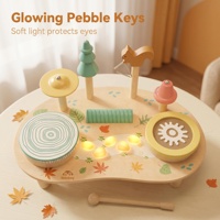 Interactive Wooden Baby Musical Toy Nature-Themed Sensory Activity Board featuring Soft Light-Up Keys Percussion Instruments