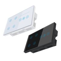 Interruptores de Luz de Panel de Vidrio con Control Remoto WiFi Tuya Smart Life, Dispositivos de Automatización del Hogar Inteligente, Interruptor Táctil Inteligente para Ventilador de Techo