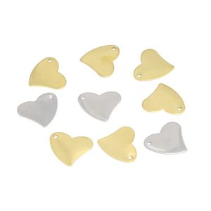 Pendentif en forme de cœur en acier inoxydable plaqué or 18 carats, finition lisse, accessoires de bijouterie DIY, forme d'amour pour la création de colliers - Product Image 1