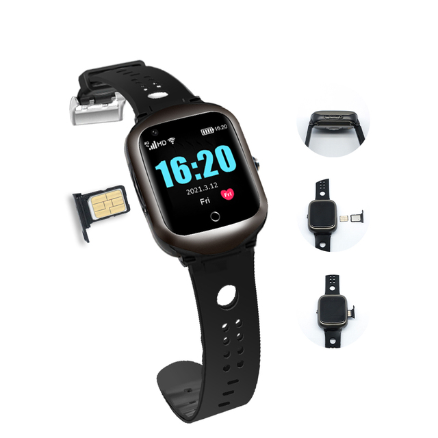 4G GPS Smart Tracker for Elderly Mobile Satellite with SOS Alarm and WiFi LBS Positioning Made of Plastic