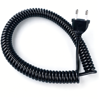 Câble spiralé de type prise EU, vente en gros, prise européenne coréenne à 2 broches, cordon d'alimentation AC standard EU, câble à ressort, cordon d'alimentation pour ordinateur