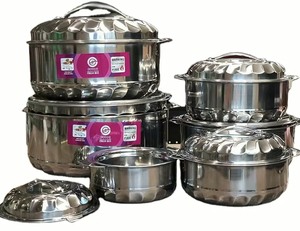8pcs Scalloped Design Food Warmer Set 1L-20L Stainless Steel Thermal <strong>Container</strong> for Commercial Catering - Product Image 4