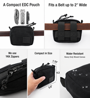 YOUK Custom EDC Belt Pouch Kantong Utilitas Kanvas Berlapis Lilin Tas Pinggang Outdoor dengan Ritsleting YKK Produsen OEM ODM