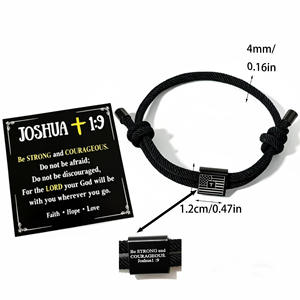 Braccialetto con Croce di Giuseppe 1:9, Gioiello Cristiano, Regalo Religioso, Bracciale Regolabile con Perline e Versetto Biblico - Product Image 4