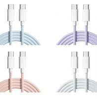 Câbles de données Type C rapides 20W, câble de charge en matériau tissé, Type C vers Type C, câble professionnel