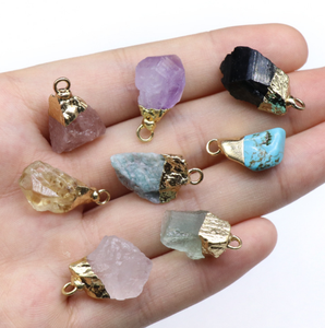 Gema curativa de piedra Natural de estilo clásico al por mayor, colgante de <span class=keywords><strong>cuarzo</strong></span> rosa claro citrino, fabricación de joyas para fiesta/regalo, dijes encantadores - Product Image 5