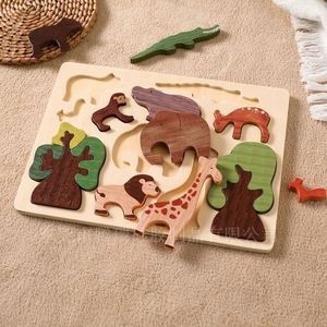 Superbe cadeau pour enfants : jeu d'activités en bois de qualité supérieure, puzzle sensoriel Montessori sur le thème des animaux de la forêt - Product Image 3