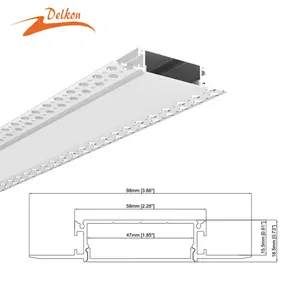 एलईडी पट्टी एल्यूमीनियम प्रोफ़ाइल 98*18.5mm Drywall प्लास्टर छत Delkon Drywall एलईडी चैनल प्रोफ़ाइल का नेतृत्व किया