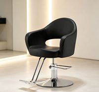 Nouveau fauteuil de barbier vintage en cuir avec accoudoirs pivotants et réglables pour salon de coiffure, zone de permanente et de coloration