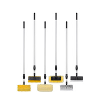 Kit de brosses de lavage réglables à long manche en nylon jaune écologique – Outil de nettoyage polyvalent pour l'extérieur des véhicules, camping-cars, bateaux, bardages et terrasses