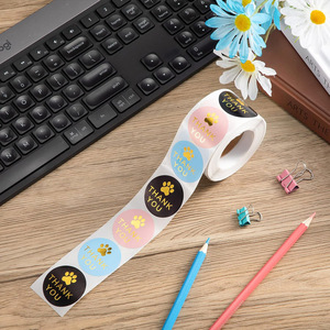 Rotolo di <span class=keywords><strong>Adesivi</strong></span> Rotondi con <span class=keywords><strong>Stampa</strong></span> in Lamina d'Oro, 500 Pezzi, 2,5 cm, Personalizzabili per Negozi di Animali e Piccole Imprese - Product Image 3