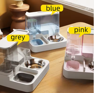 Dispenser makanan & air kucing plastik air mancur minuman & pemberi makan anjing piaraan ukuran besar otomatis 2 dalam 1 - Product Image 2