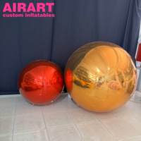 Boule miroir gonflable, couleur personnalisée, boule en PVC gonflable, pompe incluse, boule miroir gonflable colorée