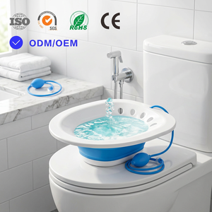 Bañera de asiento plegable de TPE, bañera de asiento para embarazo, bañera de asiento térmica, bañera de asiento médica con dispositivo de descarga, tratamiento para hemorroides - Product Image 1