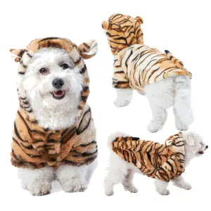 New Pet Clothes Tiger Pattern Transformation Clothing Halloween Dog Clothes Autumn and Winter Two-legged Cat Funny Clothes