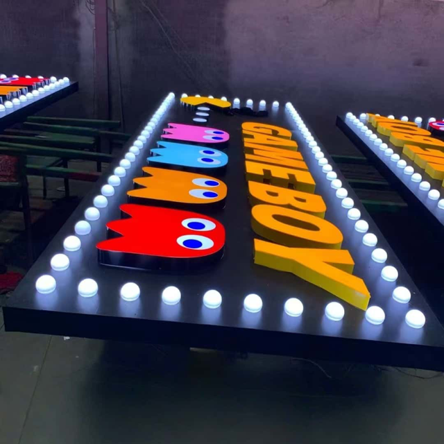 LED Letter Light Box Signs for Buildings Offices Weddings Stores-Bubble Metal Electronic Signs
