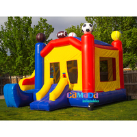 Château Gonflable Commercial de Football avec Toboggan pour Fêtes en Extérieur et Parcs d'Attractions