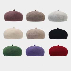 Fashionable Retro <b>Rabbit</b> Hair Knit Beret Hat for Ladies Winter Street Style Flat Peaked Beret for Casual Daily Outdoor Scenes - Product Image 6