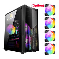 Étui pour PC Atx de jeu de haute qualité USB2.0 USB3.0 boîtier PC en verre trempé transparent pour ordinateur de bureau