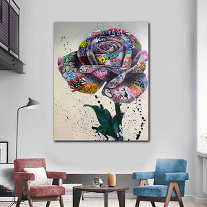 Street Graffiti Art Leinwand Malerei Blumen kunst Wand plakate und Drucke Inspirierende Kunstwerk Bilder für Wohnzimmer Dekoration - Product Image 3