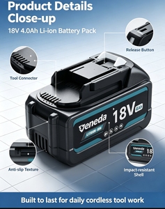 Batterie au lithium 18V 4Ah rechargeable, type de prise CC, remplacement pour outil électrique, en stock - Product Image 5