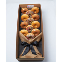 Boîte à bouquet de donuts avec logo personnalisé en gros boîte-cadeau d'emballage de fleurs à arrangement rectangulaire pour l'anniversaire d'une mère