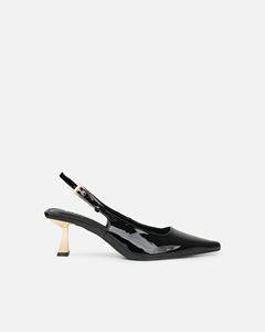Zapatos de Tacón Alto Tipo Stiletto de Charol Marrón <span class=keywords><strong>Chocolate</strong></span> para Mujer, Zapatos de Tacón Bajo con Punta en Pico y Tira Trasera - Product Image 5