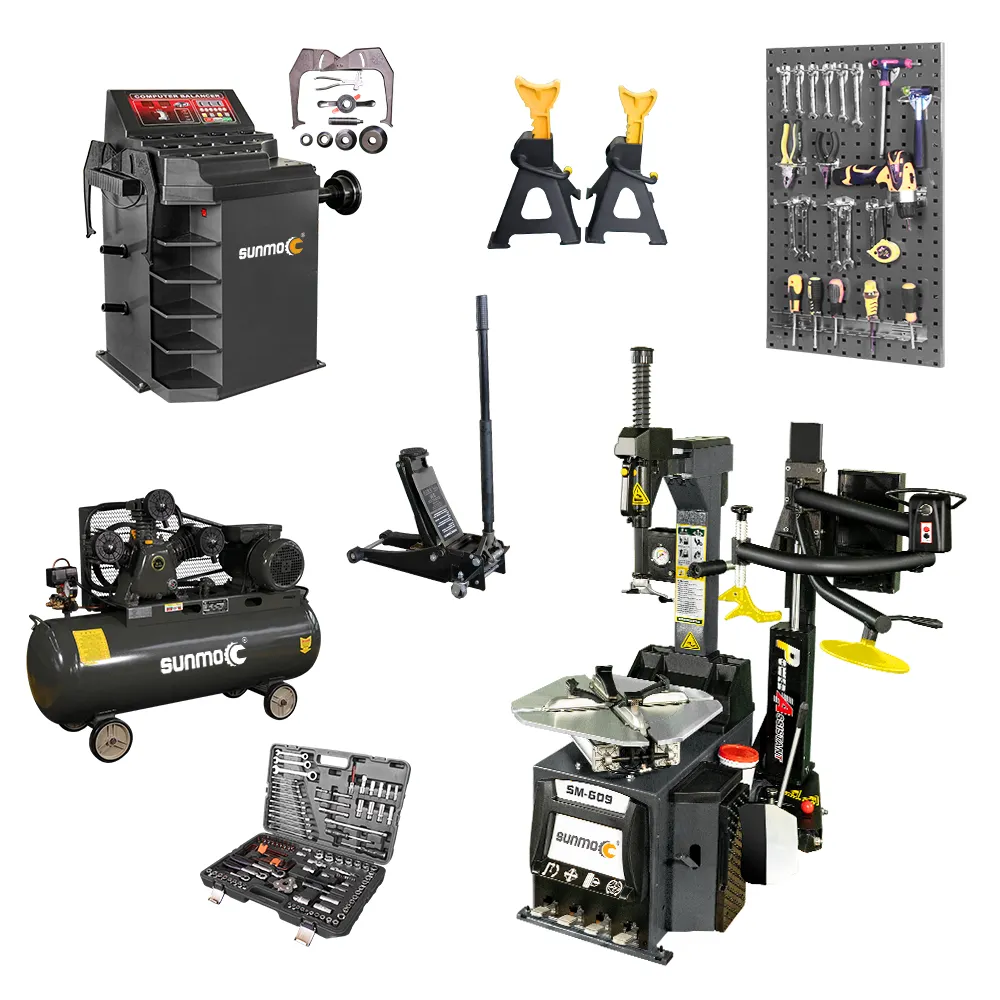 Car Repair Equipment for garage scissor auto lift and tire changer and balancer combo