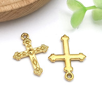 Vente en gros de breloques croix minimalistes en acier inoxydable pour la fabrication de bijoux religieux collier à faire soi-même bracelet pendentifs à la mode