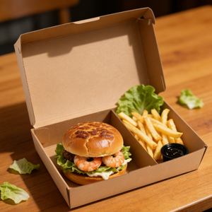 Custom Compostable Recycled Burger Box ECO Disposable Fast Food Takeaway Packaging for French Fries Chicken Wing - Product Image 2