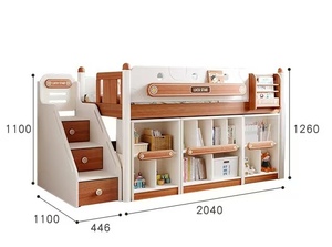 Camas Literas de Madera OEM/ODM de Fábrica, Estructura de Cama de Madera Maciza con Cajones de Almacenamiento, Cama <span class=keywords><strong>Litera</strong></span> con Escalera y Tobogán - Product Image 4