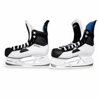 Patins à glace SOYUZ pour hommes, femmes, jeunes et juniors, bleu et blanc, avec rembourrage de la cheville, pour entraînement sur patinoire