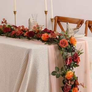 Guirlande de roses artificielles en terre cuite de 1,5 m, couleur orange brûlé, pour <span class=keywords><strong>arche</strong></span> de mariage et de fête, centres de table - Product Image 2
