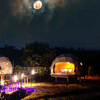 Dôme de glamping de luxe moderne en PVC transparent à double couche imperméable, tente de maison en toile géodésique pour hôtel de plein air, complexe hôtelier