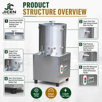 Hachoir à viande en acier inoxydable JICEN, machine à broyer le chili, l'ail et le gingembre, mélangeur de pâte de poulet et de bœuf, capacité 5L, 12V