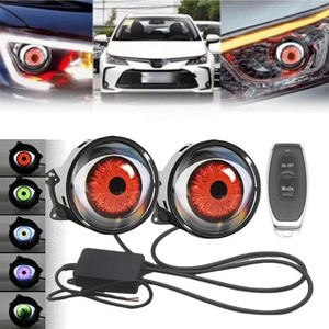 Ojo del <span class=keywords><strong>diablo</strong></span> Led Dynamic Car Lens Faro Modificación de luz ambiental Universal Car Motorcycle Lens Faro - Product Image 1