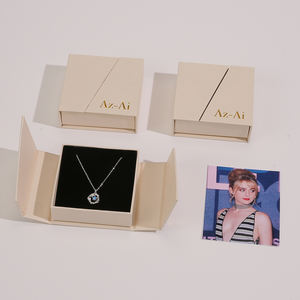 Boîte à bijoux écologique personnalisée avec logo, en papier vert, à double porte en soie, pour pendentifs, bagues, boucles d'oreilles, colliers et bracelets - Product Image 6