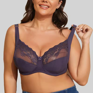 Hochwertige Großhandels-Damenunterwäsche in Übergrößen, Sexy BH mit Stahlring und Spitze, Dünner Schnitt zur Seitenbrust-Kollektion - Product Image 2