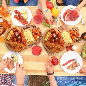 Bamboo Snowman <b>Tray</b> Solid Wood Serving <b>Tray</b> For Party Food Hotel Coffee <b>Tea</b> Use - Product Image 1