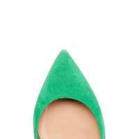 Fabricant de chaussures pour femmes sandales plates personnalisées grande taille en cuir suédé vert bout pointu Slingback femmes chaussures plates personnalisées 2025