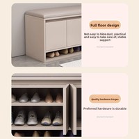 Banc à chaussures en bois avec rangement intégré, meuble de rangement anti-poussière pour l'entrée de la maison, banc-baume tout-en-un