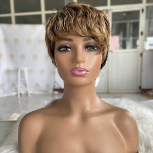 Wholesale Indian Virgin Burgundy Color 13x1 Transparent Lace Front <strong>Wig</strong> Straight Short <strong>Pixie</strong> Cut Human Hair <strong>Wigs</strong> for Black Women - Product Image 4